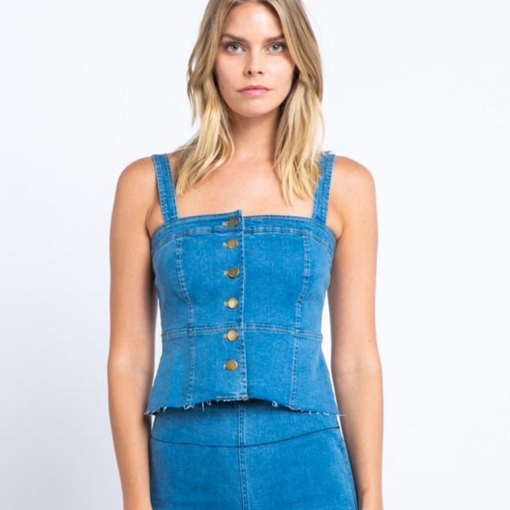 Button Down Denim Top